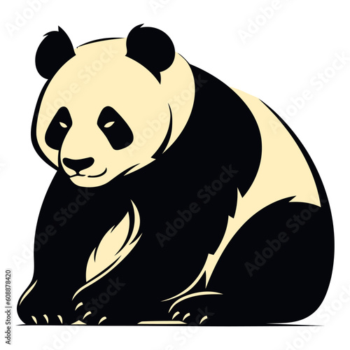 Cute panda sitting looking at camera cheerfully