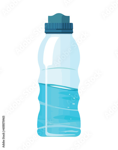 Freshness symbolized by blue purified water bottle