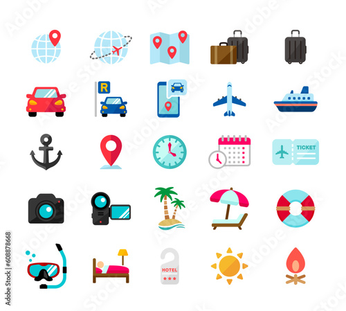 Travel icon set vector illustration