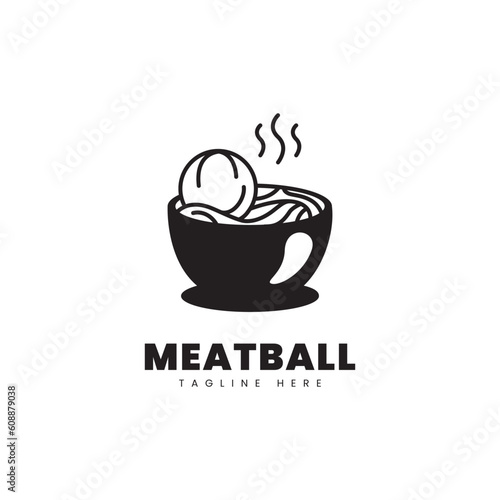 Meatball vector food logo. suitable for food, business, product or restaurant logos.