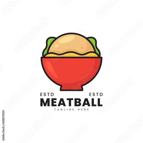 Meatball vector food logo. suitable for food, business, product or restaurant logos.