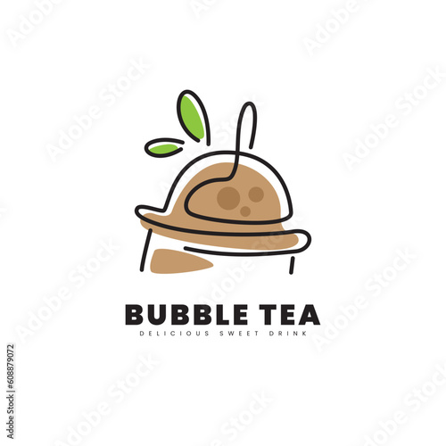 Wallpaper Mural Bubble tea drink vector logo. drink logo for business purposes chocolate drink, logo restaurant, or logo drink product. Torontodigital.ca