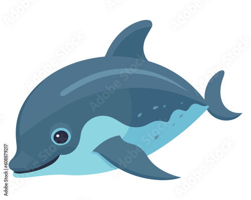 A cute dolphin swims design