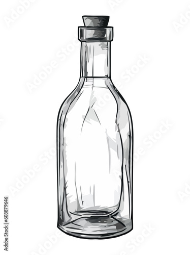Transparent glass bottle with