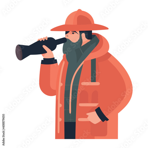 man watching with telescope