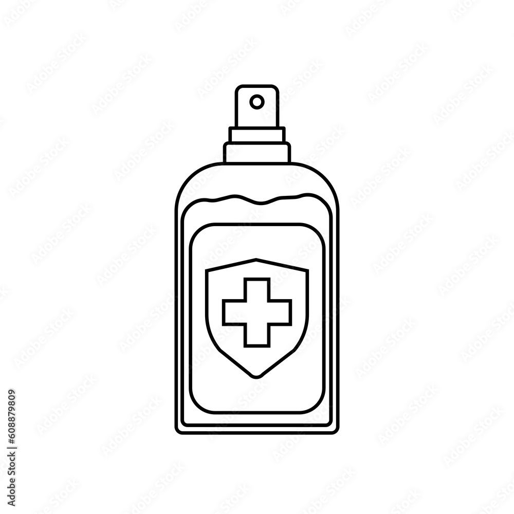 Illustration Hand Sanitizer Outline Icon Illustration Hand Sanitizer Outline Icon