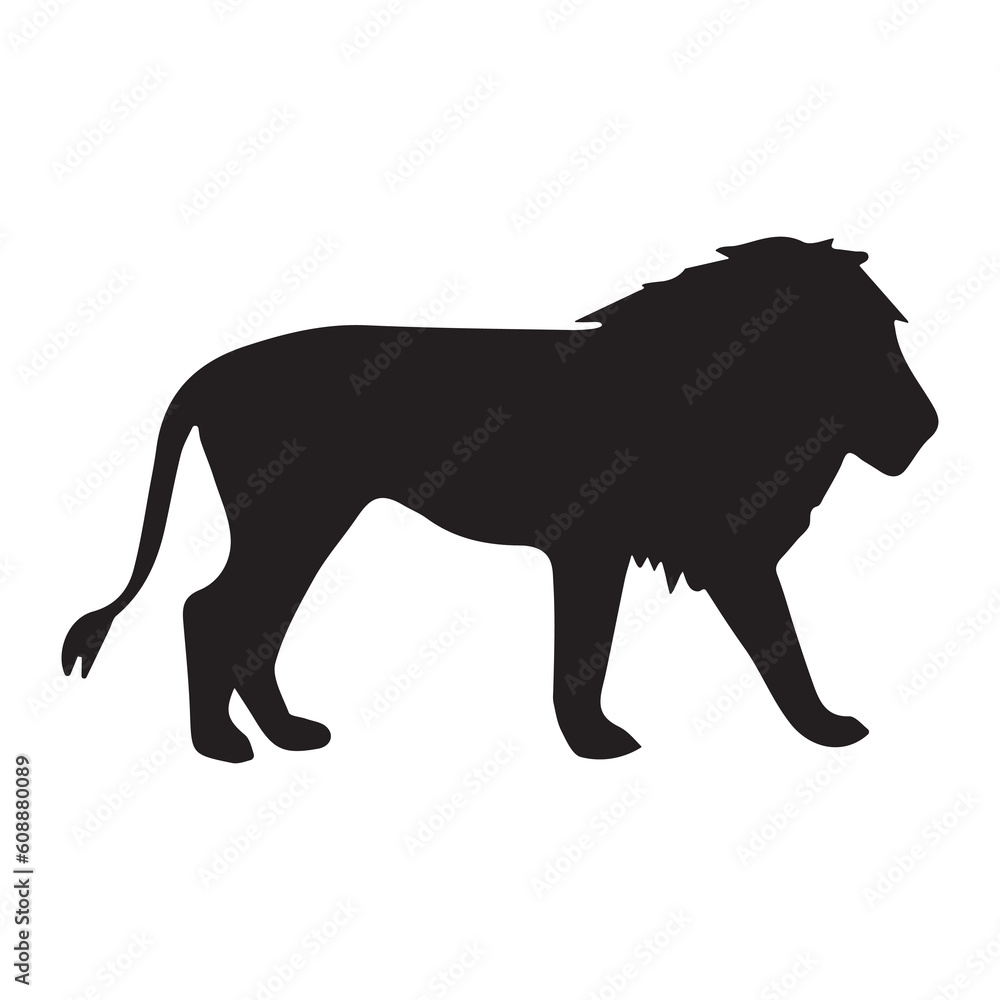 Lion Silhouette on white background