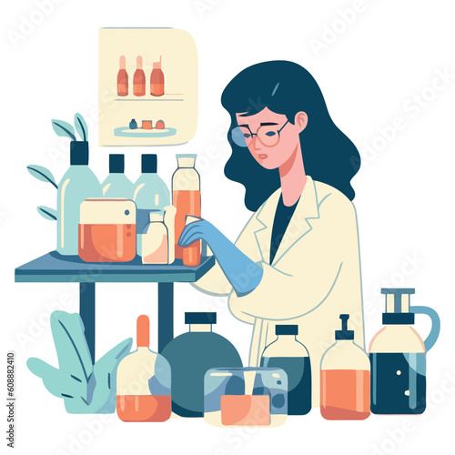 Female scientist in lab coat medicine
