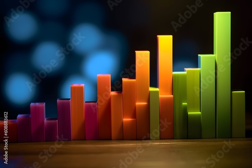 A macroeconomic concept of a graph with upward trend Generative AI photo