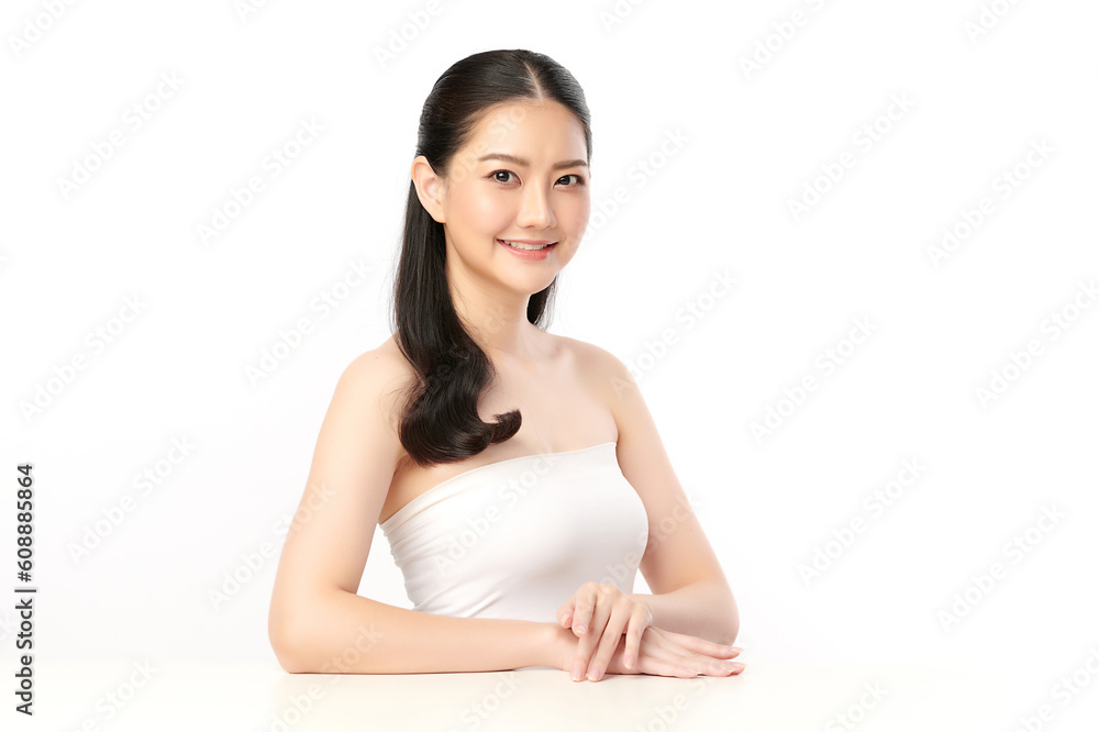 Beautiful young asian woman with clean fresh skin on white background, Face care, Facial treatment, Cosmetology, beauty and spa, Asian women portrait. Beautiful young asian woman with clean fresh skin on white background, Face care, Facial treatment, Cosmetology, beauty and spa, Asian women portrait.