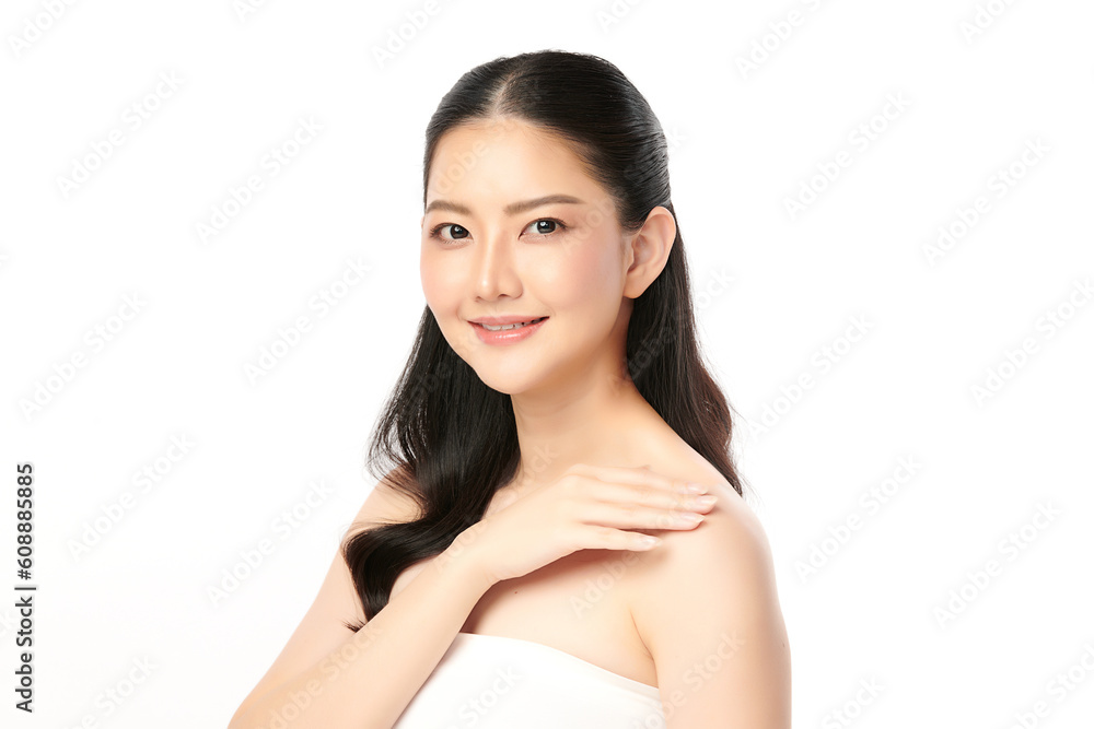 Beautiful young asian woman with clean fresh skin on white background, Face care, Facial treatment, Cosmetology, beauty and spa, Asian women portrait. Beautiful young asian woman with clean fresh skin on white background, Face care, Facial treatment, Cosmetology, beauty and spa, Asian women portrait.