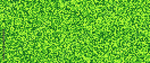 Seamless pixelated green texture. Verdant noise grain pattern. Virid mosaic background. Green shades glitter vector background. Greenish backdrop photo