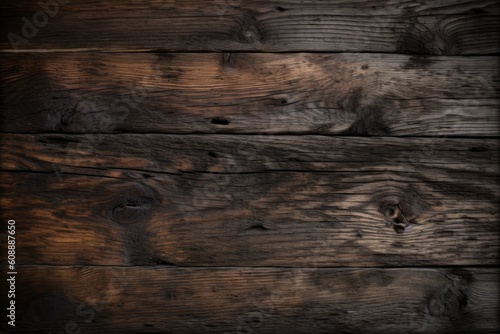 wooden wall with a black frame on it Generative AI