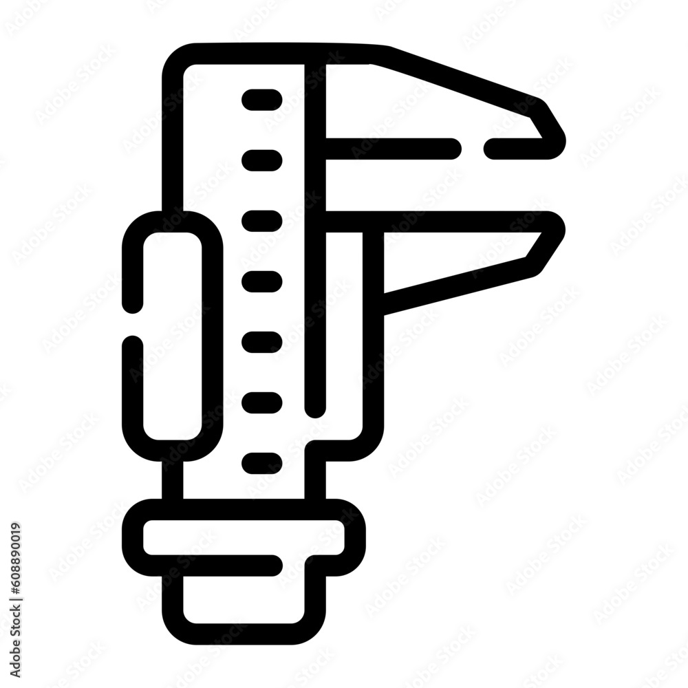 caliper Line Icon caliper Line Icon