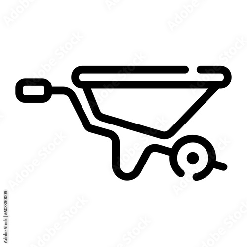 wheel barrow Line Icon