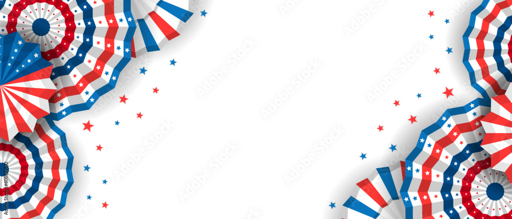 Obraz premium horizontal banner decoration with copy space area for 4th of July independence day