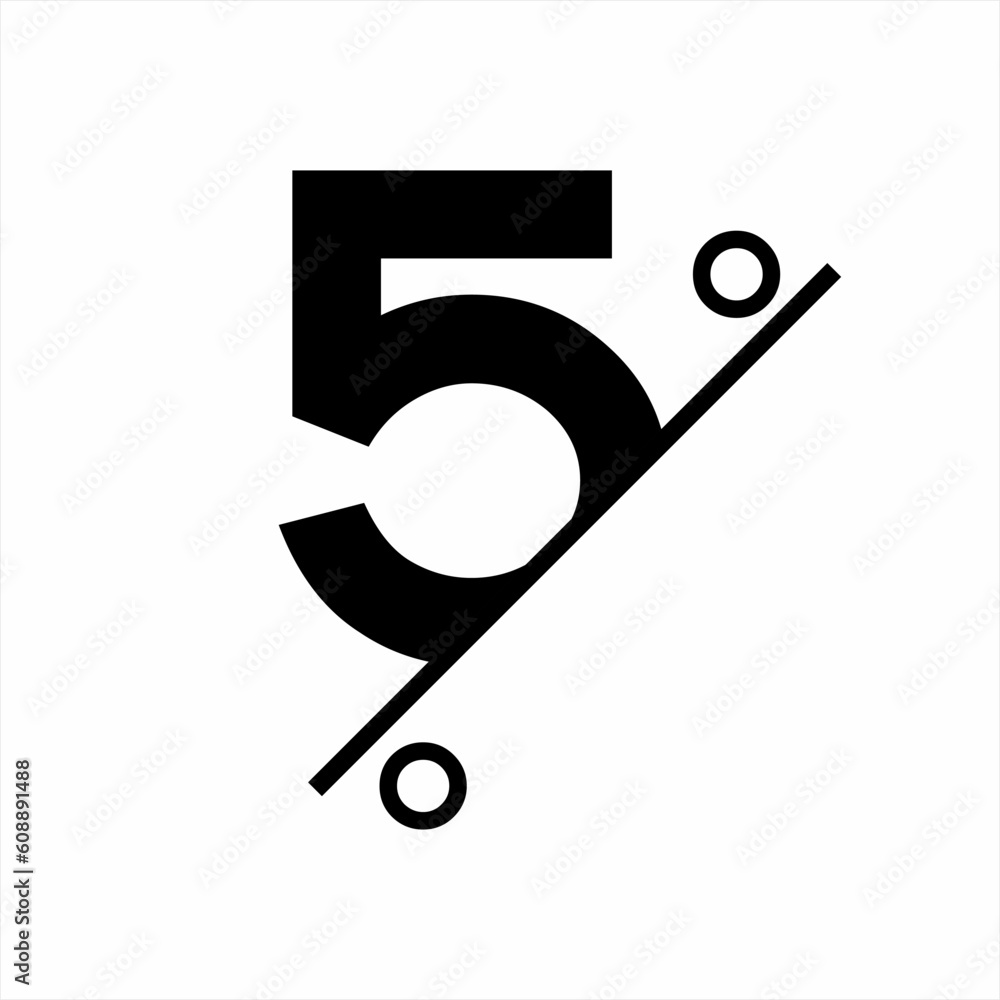 5% off icon logo vector with partially truncated concept. 5% off icon logo vector with partially truncated concept.