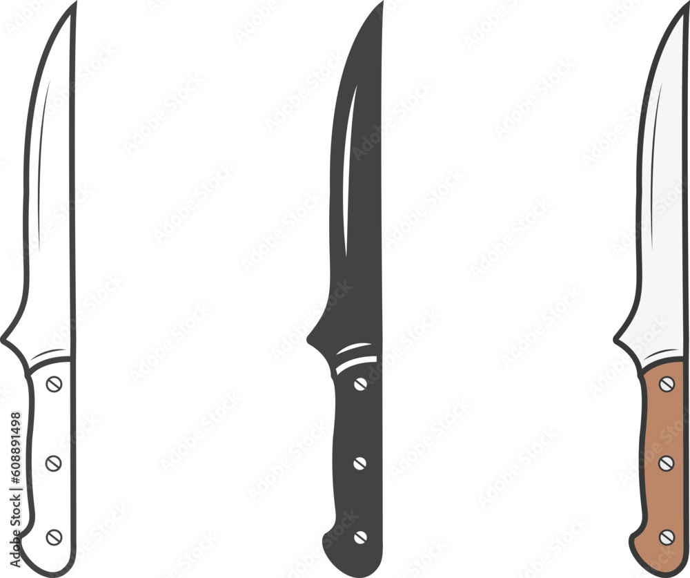 Chef's Knife Vector, Knife illustration, Chef's Knife Silhouette