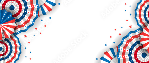 horizontal banner decoration with copy space area for 4th of July independence day