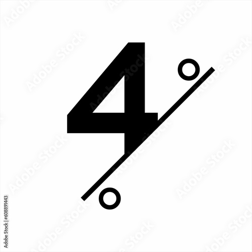 4% off icon logo vector with partially truncated concept.