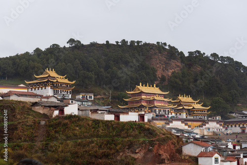 Scenery of Langmusi Temple in Gannan, Gansu, China photo