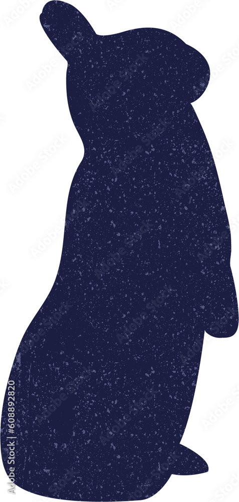 Naklejka premium Digital png illustration of blue rabbit silhouette on transparent background