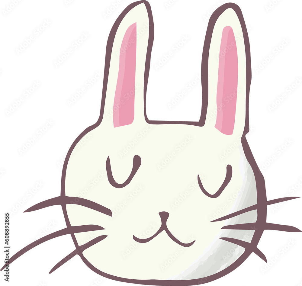 Fototapeta premium Digital png illustration of bunny on pink smudge on transparent background