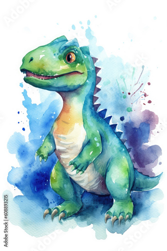 watercolor dinosaur  generative ai