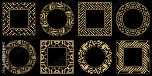 Set. Ornament. Venzel. Logo, template, labels and icons. Vector.