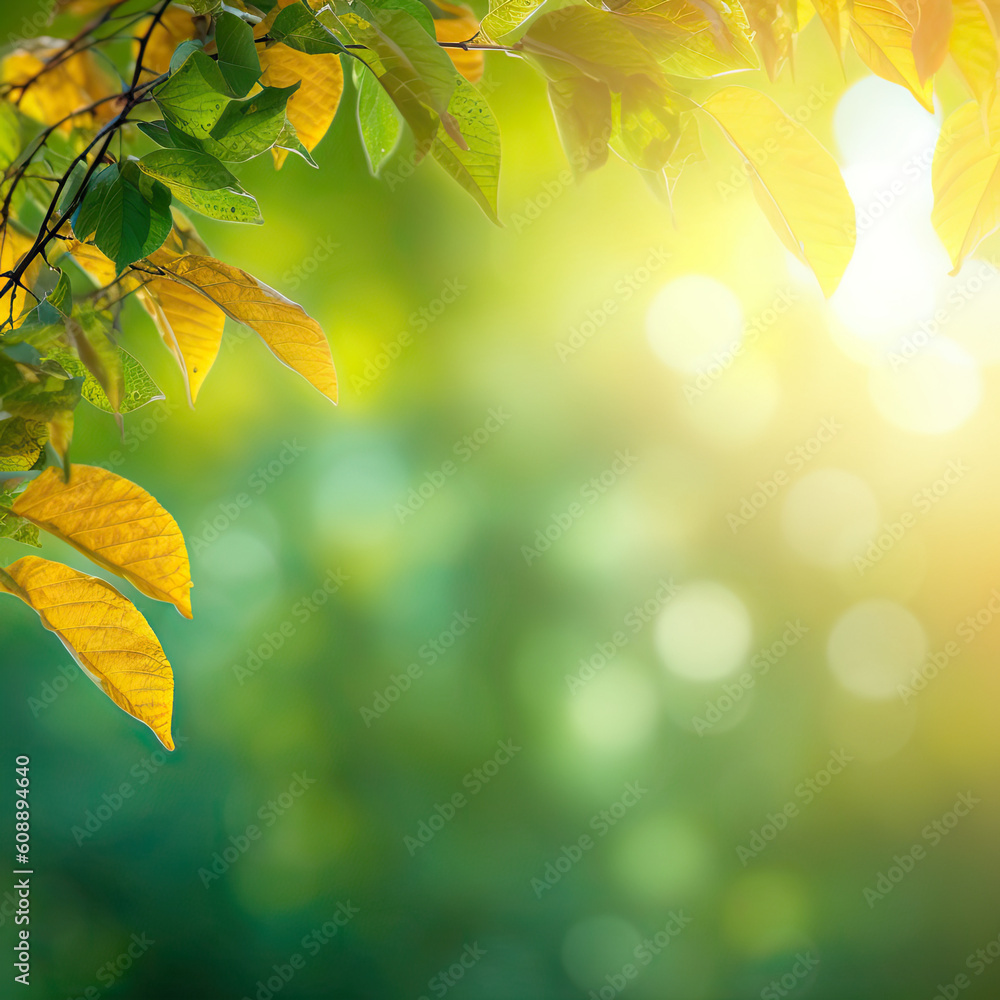 Frame of green leaves background ,Generative AI Frame of green leaves background ,Generative AI