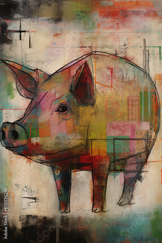 Abstract Pig Artwork | Generative Ai