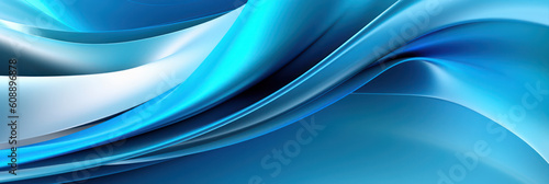 Abstract blue wallpaper with smooth waves on dark background