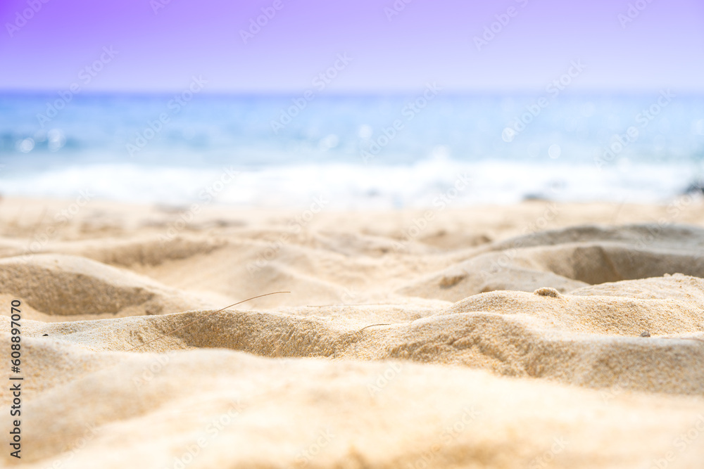 Beach sand background for summer vacation concept. Beach nature and summer seawater with sunlight light sandy beach Sparkling sea water contrast with the blue sky. Beach sand background for summer vacation concept. Beach nature and summer seawater with sunlight light sandy beach Sparkling sea water contrast with the blue sky.