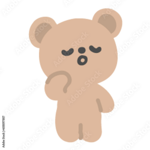考えるクマのイラスト素材02