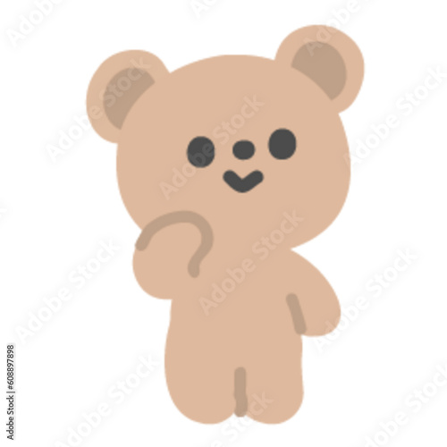考えるクマのイラスト素材05