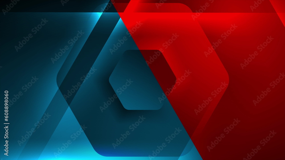 Hi-tech abstract futuristic background with glowing lines and hexagons Hi-tech abstract futuristic background with glowing lines and hexagons