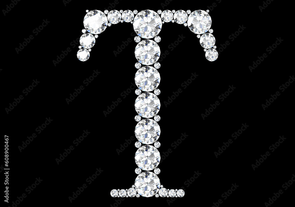 Diamond letters with gemstones (high resolution 3D image) Diamond letters with gemstones (high resolution 3D image)