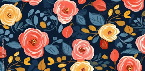rose, rose pattern, vintage, spoonflower, fabric, fauvist, 20th century, scandinavian, tender, nature, aesthetics, embroidery, floral, generative ai
