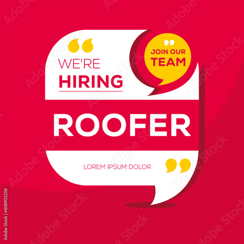 We are hiring (Roofer), Join our team, vector illustration.