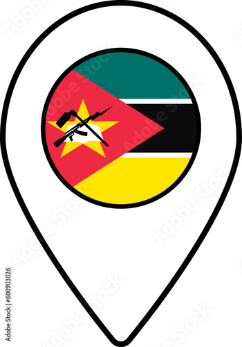 Mozambique flag map pin navigation icon. Free Download Mozambique flag map pin navigation icon. - GFXLoad