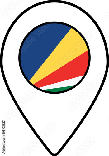 Free Download Seychelles flag map pin navigation icon. - GFXLoad