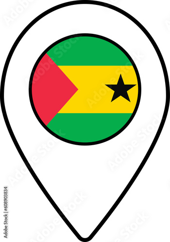 Sao Tome and Principe flag map pin navigation icon. Free Download Sao Tome and Principe flag map pin navigation icon. - GFXLoad