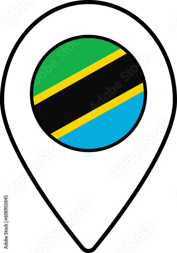 Tanzania flag map pin navigation icon. Free Download Tanzania flag map pin navigation icon. - GFXLoad