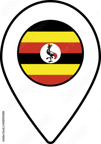 Uganda flag map pin navigation icon. Free Download Uganda flag map pin navigation icon. - GFXLoad