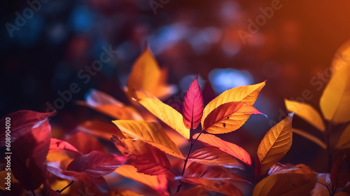 Wallpaper with colorful autumn leaves. 