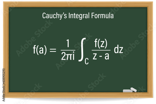 Cauchy’s Integral Formula on a chalkboard. Math. Vector illustration.