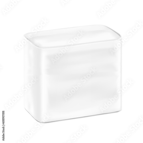 Packaging bag mockup. Vector illustration isolated on white background. Ready for your design. Suite for the presentation of pads, diaper, wet wipes, foods, household, etc. EPS10.	