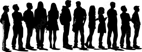 Group of People Silhouette Illustration
