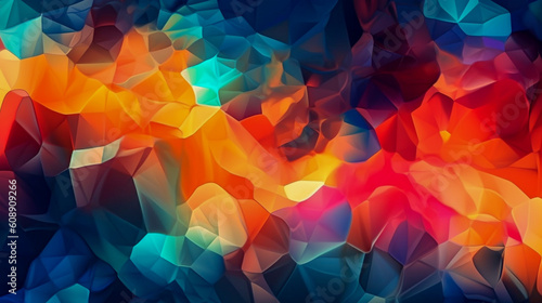 Colorful abstract colorful background with triangles. Generative AI