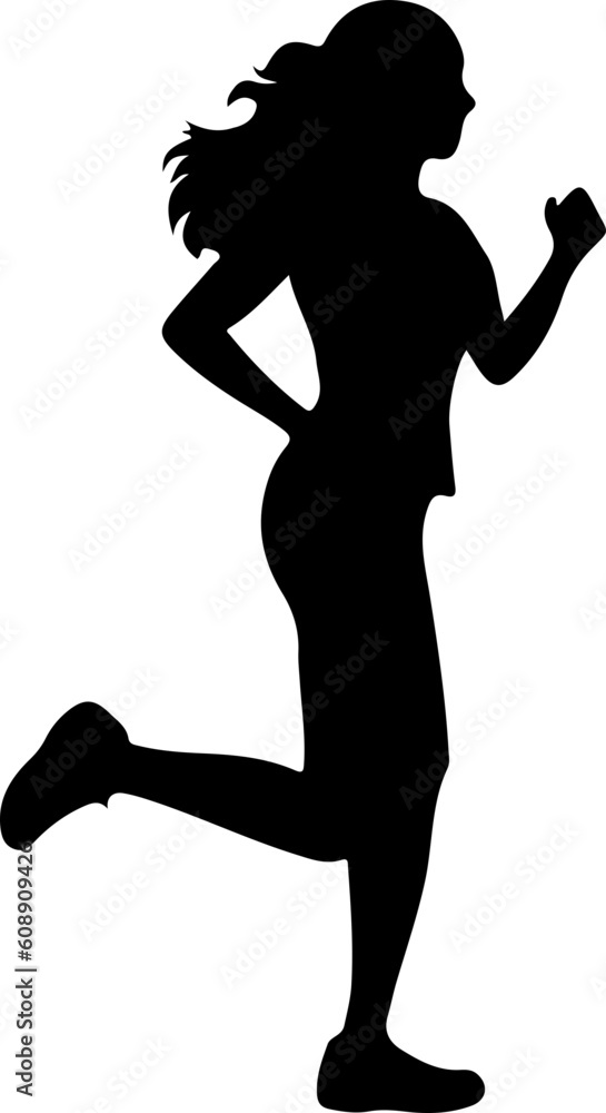 Woman Running Silhouette Illustration